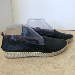 Black Leather Slip On Shoe Size 37(6.5 US)